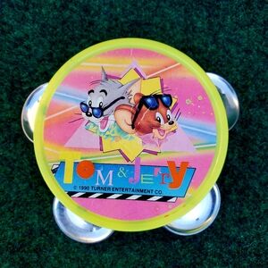 Tom & Jerry Mini Tambourine 1990 Turner Entertainment 4in Instrument
